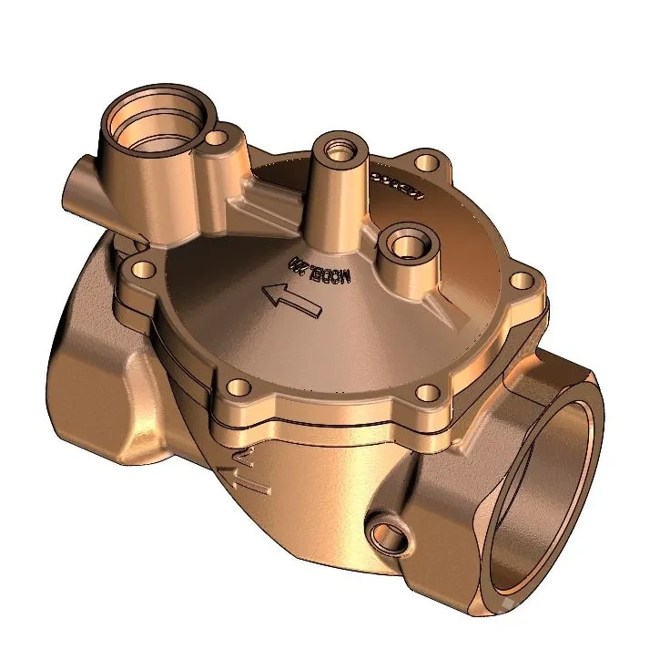 Render CAD Válvula de Latón